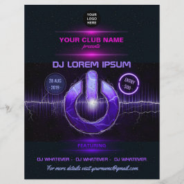 DJ Music and Dance Gig fügt Fotos und Logo hinzu Flyer