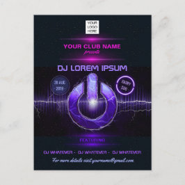 DJ Music and Dance Gig Postkarte