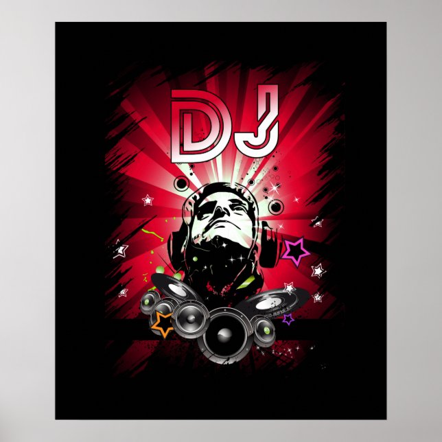 Dj Music Lover Music Player Sound Cool Poster (Vorne)