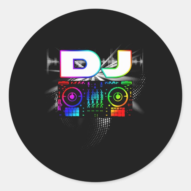 Dj Music Music Player Sound Runder Aufkleber (Vorderseite)