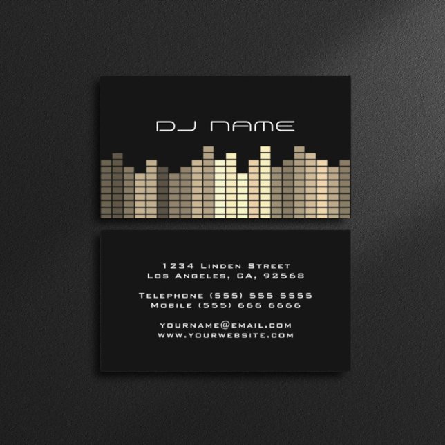 DJ Music Producer Gold Equalizer Carte de visite (Créateur téléchargé)
