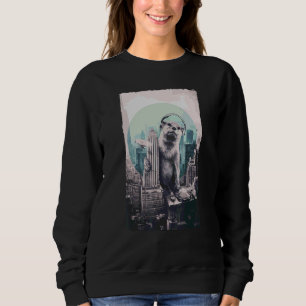 Dj Music Studio Riesenhörnchen Stehend in Stadt Sweatshirt