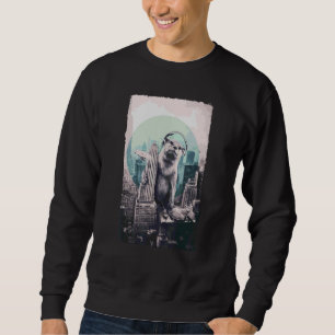 Dj Music Studio Riesenhörnchen Stehend in Stadt Sweatshirt