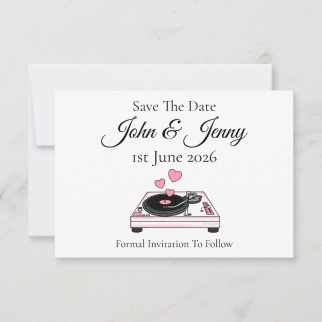 DJ Musician Wedding Save the Date (Vorderseite)