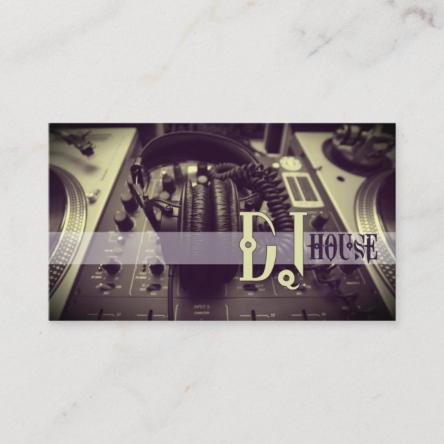 DJ, Musik, Club, Business Card Visitenkarte (Vorderseite)