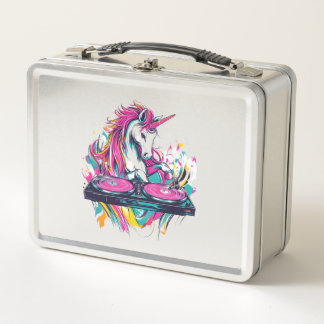 DJ-Musik-Einhorn (1) Metall Brotdose