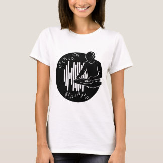 DJ-Musik-Silhouette Schwarz-Weiß-Kunst T-Shirt