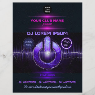 DJ-Musik- und Tanzgig - Fotos und Logo-Einladung h Flyer