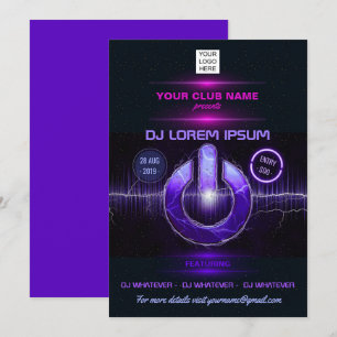 DJ-Musik- und Tanzgig-Logo-Einladung Einladung