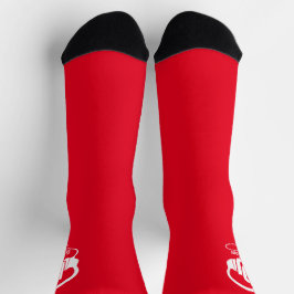 DJ Name Headphone White Red Musik Liebhaber Socken