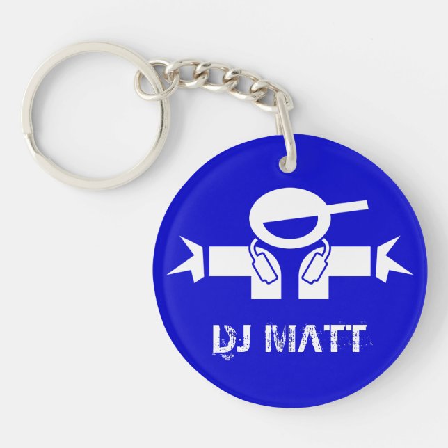 DJ-Name hinzufügen - Personalisiert Deejay Schlüss Schlüsselanhänger (Vorderseite)
