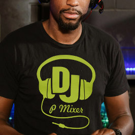 DJ-Name Kopfhörer lila grün Grafik-T - Shirt