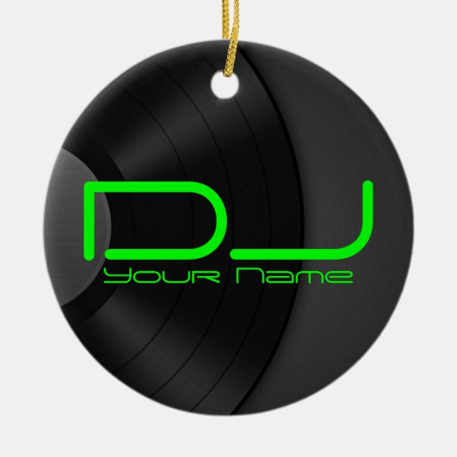 DJ Ornament mit Vinyl Backgroud (Vorne)