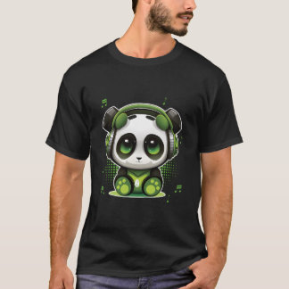 Dj Panda mit Kopfhörern Panda T-Shirt