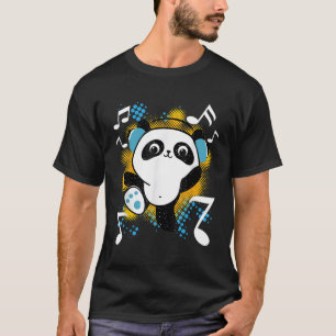 Dj Panda mit Kopfhörern T-Shirt