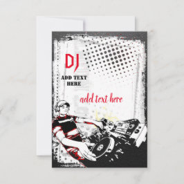 DJ-Party Einladung-Flachkarte Dankeskarte