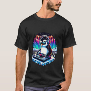 DJ-Pinguin-Party-Musik-Spaß-Kopfhörer T-Shirt