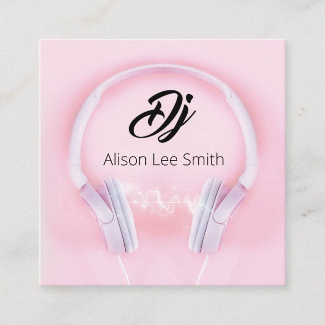 DJ Pink Quadratische Visitenkarte (Vorderseite)