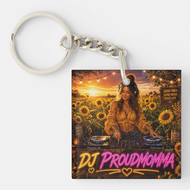 DJ PROUDMOMMA DOPPELSEITIGER SCHLÜSSELANHÄNGER (Vorderseite)