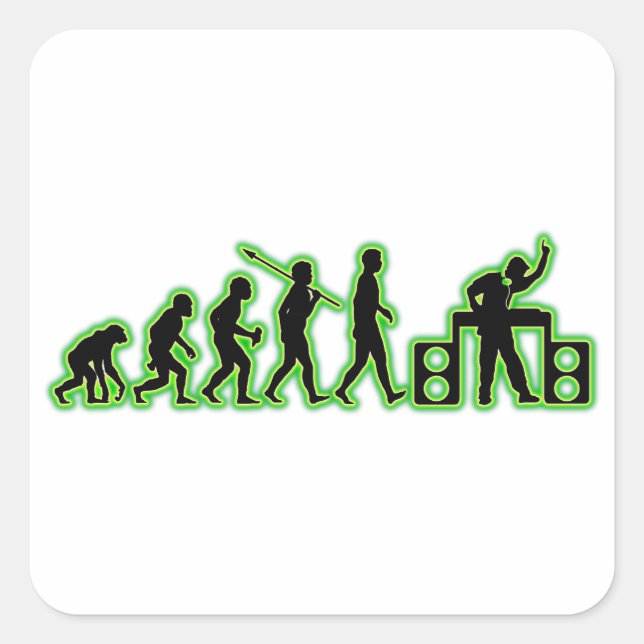 DJ QUADRATISCHER AUFKLEBER (Vorderseite)