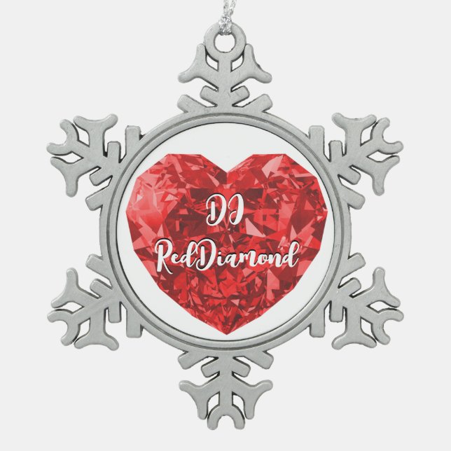DJ RedDiamond Snowflake Framed Ornament (Vorderseite)