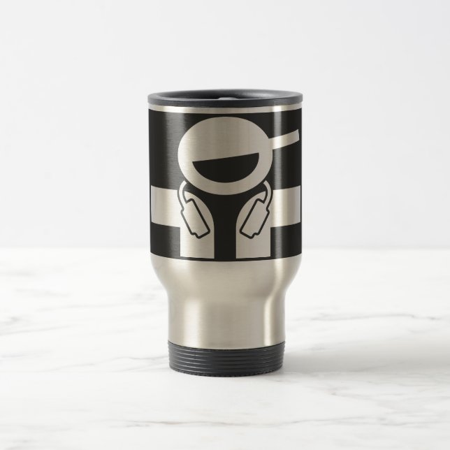 DJ-Reise-Tasse mit Discjockey und -kopfhörern Reisebecher (Mittel)