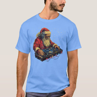 DJ Santa Claus dreht Weihnachts-Beats Lustige Hous T-Shirt
