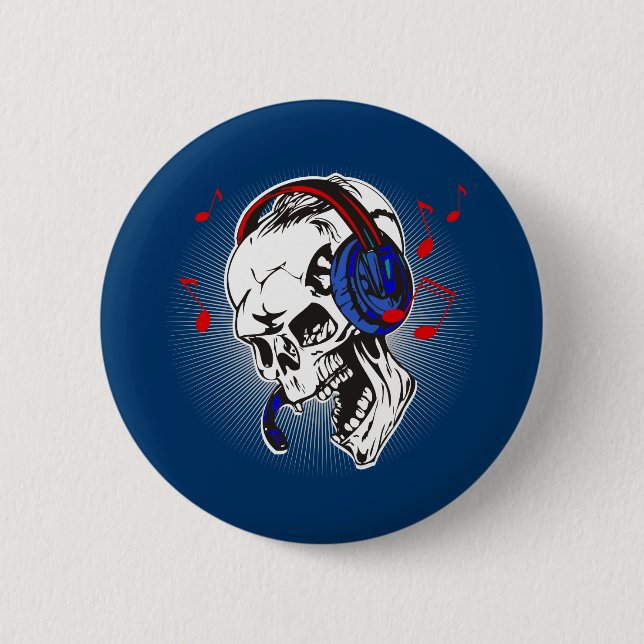 DJ-Schädel Button (Vorderseite)
