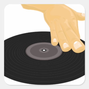 Dj Scratch Quadratischer Aufkleber