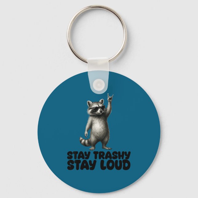 DJ Shades Trash Panda Raccoon Rock Schlüsselanhänger (Vorderseite)