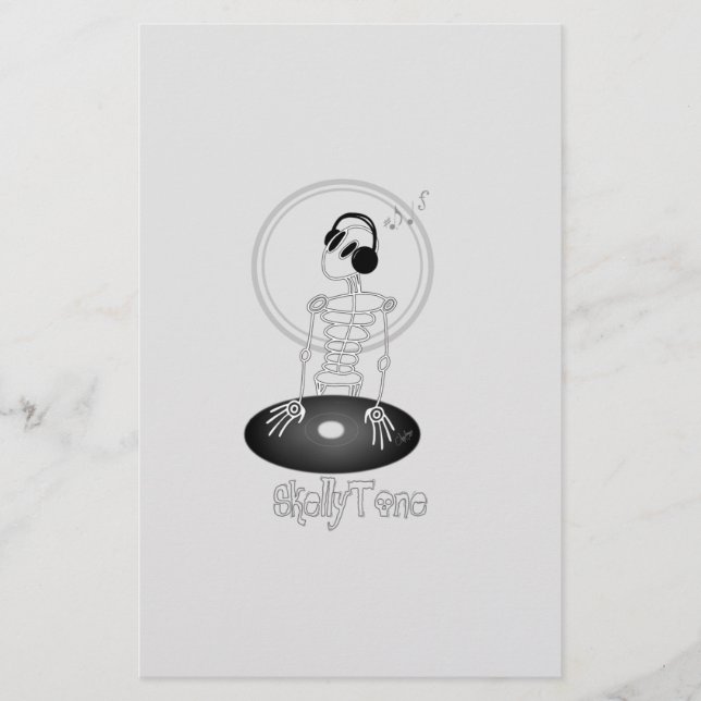 DJ Skeleton Briefpapier (Vorderseite)