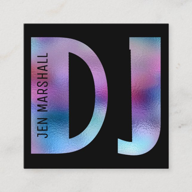 DJ-Skript für den holografischen Effekt von Imitat Quadratische Visitenkarte (Vorderseite)