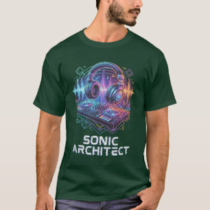 DJ Sonic Architect Neon DJ Kopfhörer & Mixer T-Shirt