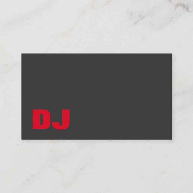 DJ Stylish Gray Background Red Orange Visitenkarte (Vorderseite)