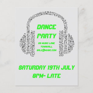 DJ-Tanzparty Acid Neon-Nachtclub Disco Flyer