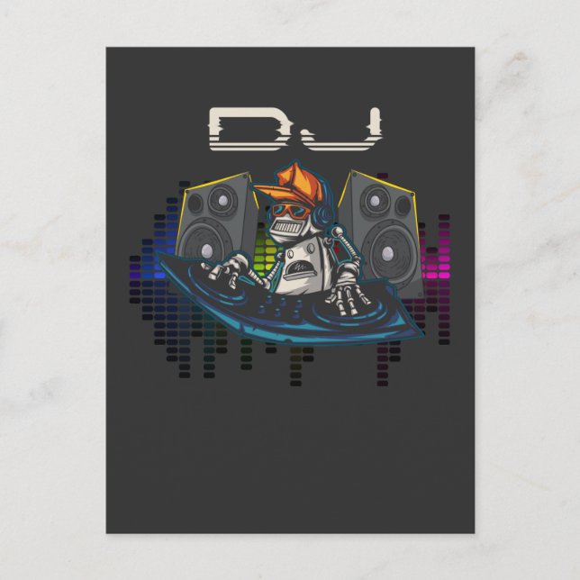 DJ Techno Music Party Festival Sound Postkarte (Vorderseite)