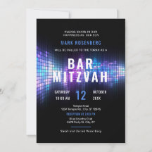 DJ Techno Tanzparty Bar Mizwa Einladung