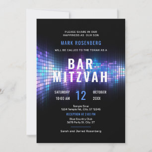 DJ Techno Tanzparty Bar Mizwa Einladung