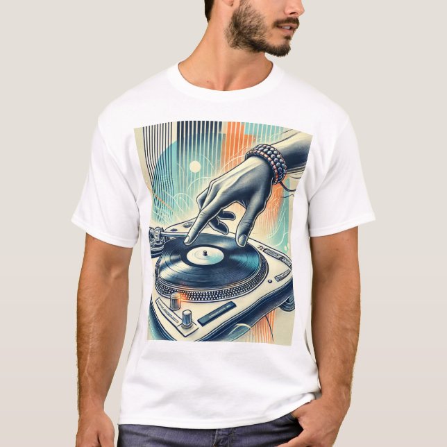 DJ Tourne-disque T-Shirt Design (Devant)