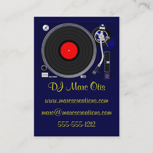 DJ Turntable Business Card Visitenkarte (Vorderseite)