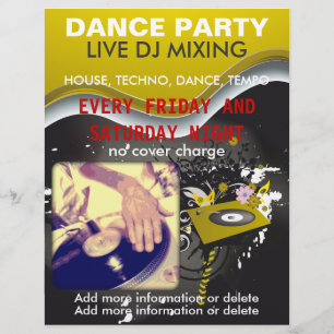 DJ Turntable Flyer für Tanzparty