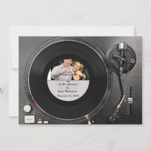 DJ Turntable Foto Hochzeit Einladung