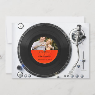 DJ Turntable Foto Hochzeit Einladung