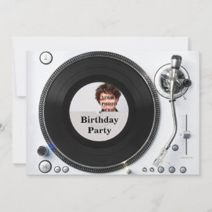 DJ Turntable Foto zum Geburtstag Einladung