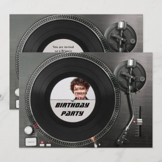DJ Turntable Foto zum Geburtstag Einladung