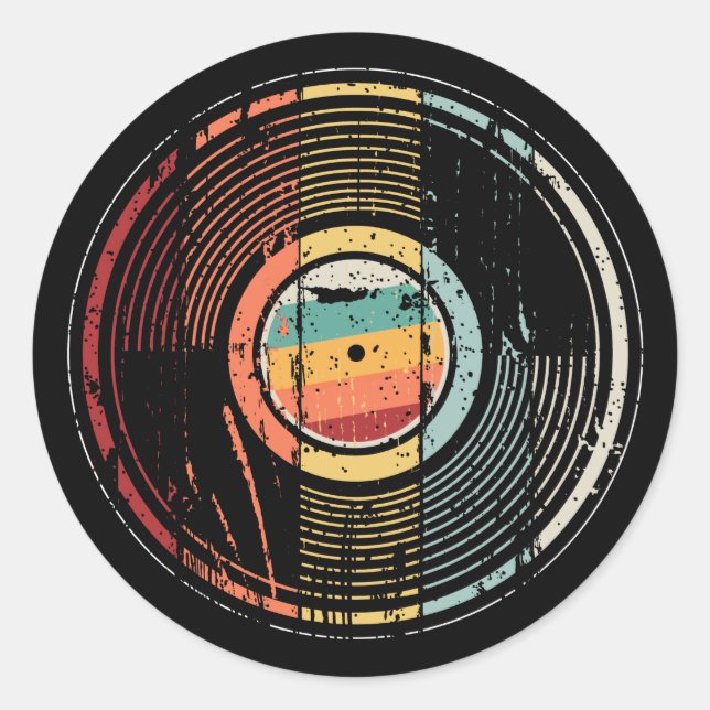DJ-Turntable für Vinyl-Hörer Runder Aufkleber (Vorderseite)