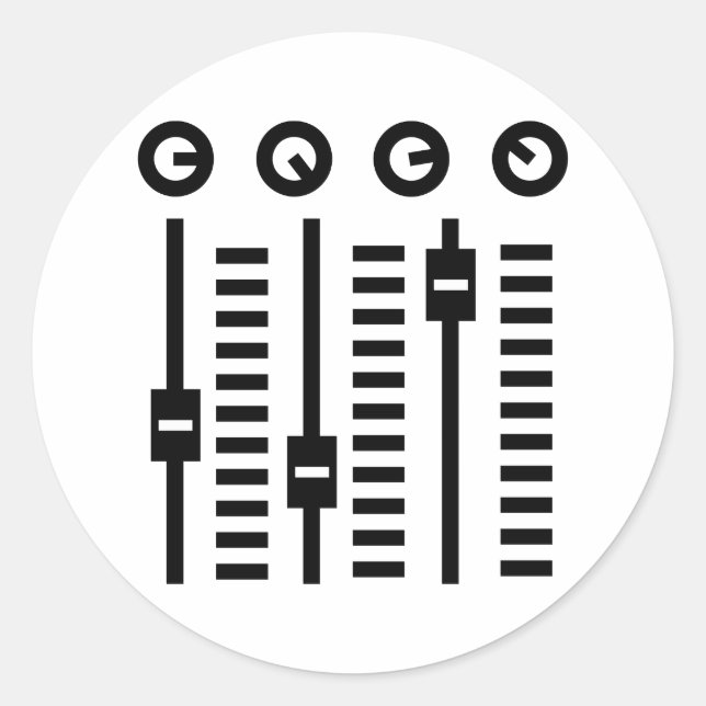 DJ-Turntable Runder Aufkleber (Vorderseite)