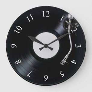 DJ turntable Wall Clock Große Wanduhr