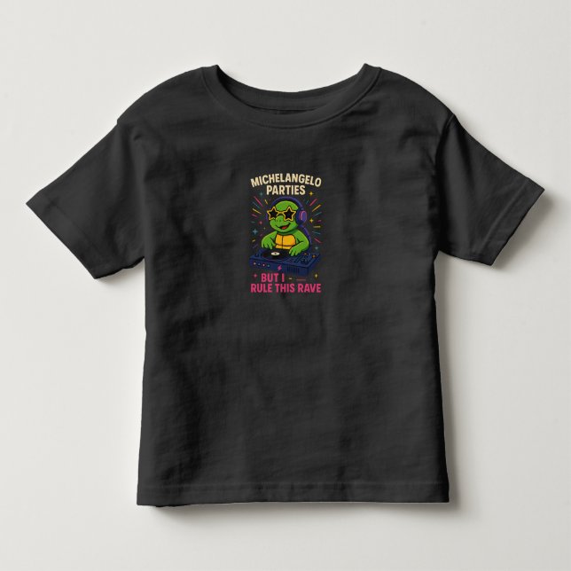 DJ Turtle Kleinkind T-shirt (Vorderseite)