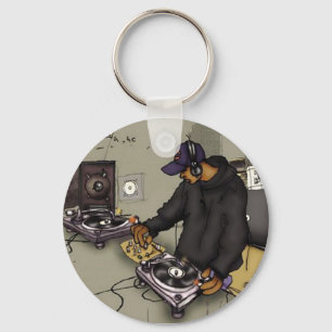 DJ u. 2 Turntable - Schlüsselkette Schlüsselanhänger